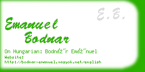 emanuel bodnar business card